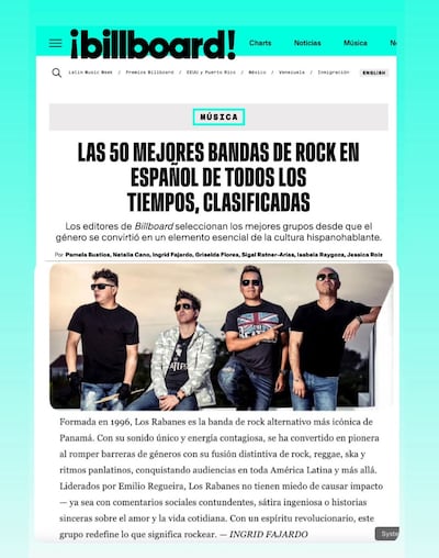 Los Rabanes entran en la lista de las 50 mejores bandas de rock en español de todos los tiempos, según Billboard