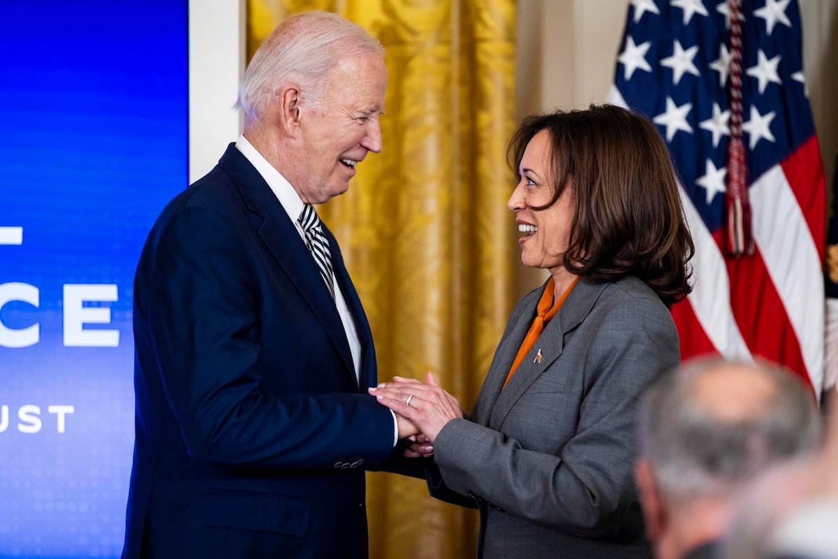 Kamala Harris aparece luego del anuncio de la renuncia de Biden