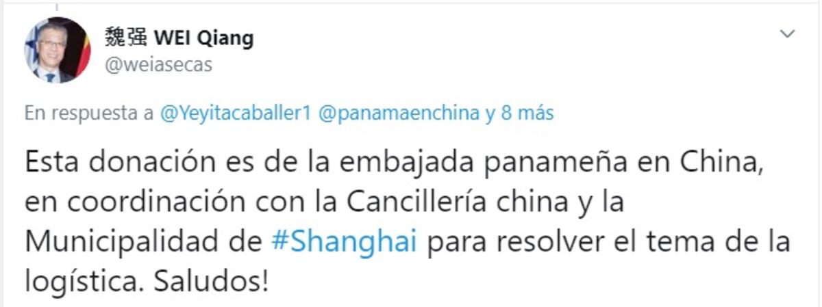 Martinelli dice que apoyo de embajada china por coronavirus es ‘una guayaba’. Embajador aclara 