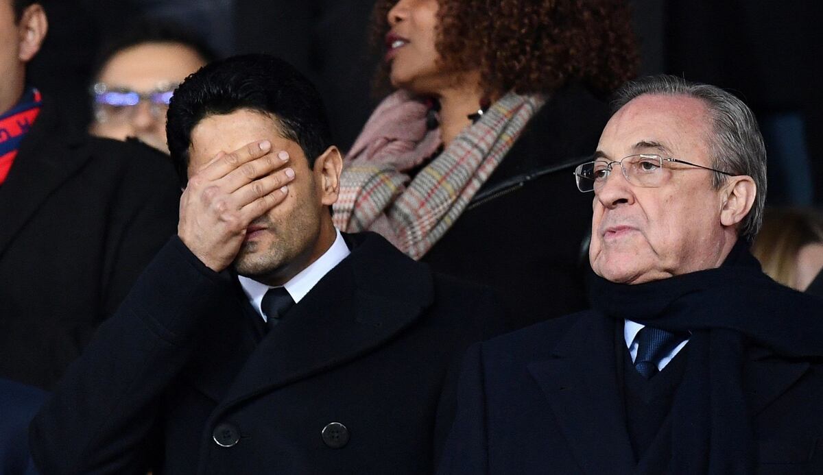 Enemistados. Al Khelaifi no esconde sus diferencias con Florentino Pérez