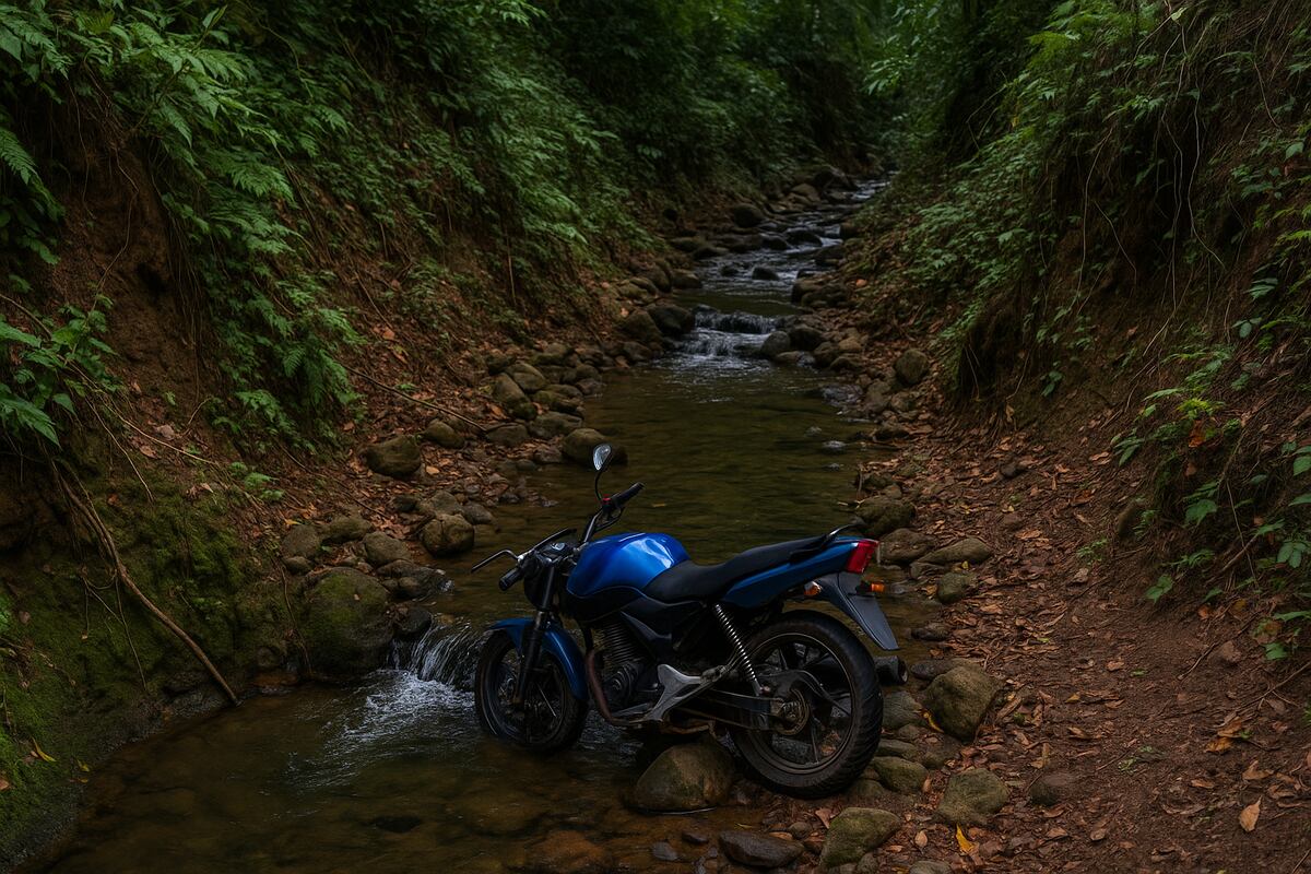 Mueren en una quebrada: Viajaban en moto y perdieron el control