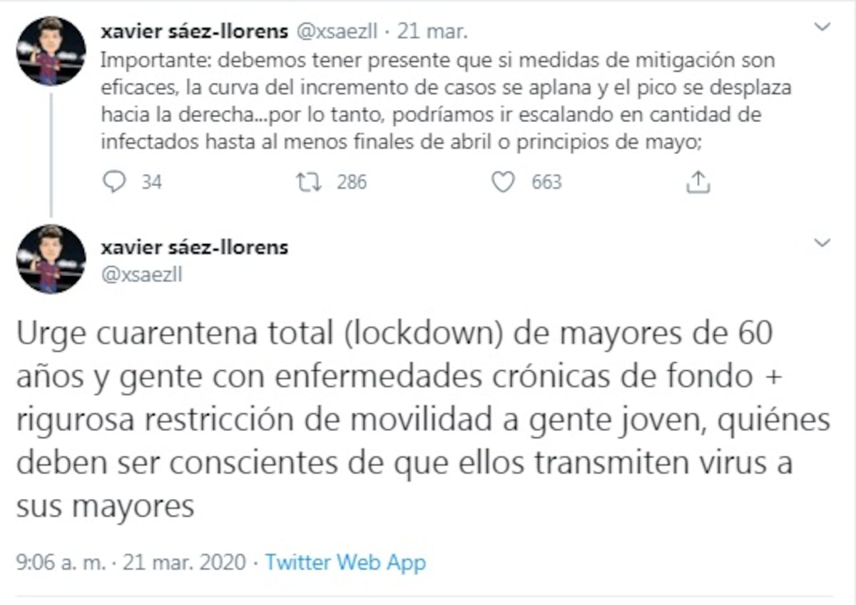 Esto va por lo largo. La crisis será probablemente hasta 2021, según infectólogo Xavier Sáez Llorens