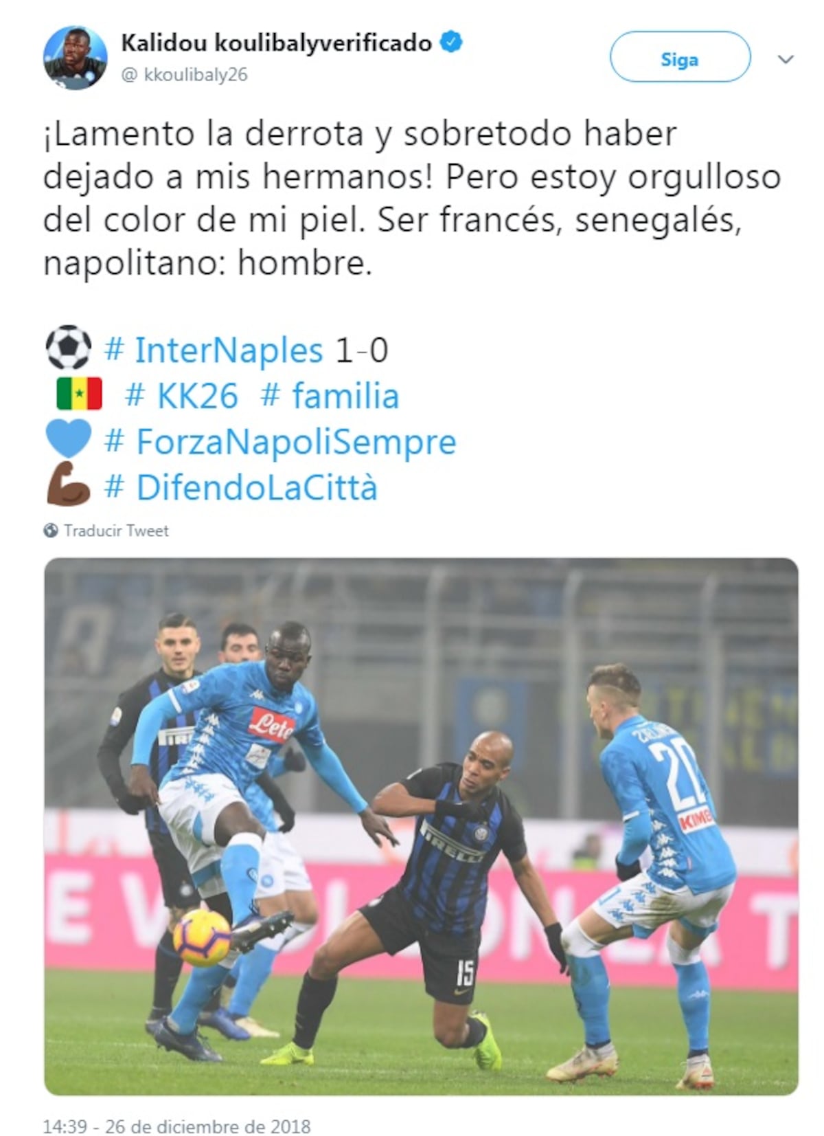 Noche nefasta para el 'calcio' italiano con cantos racistas y heridos 