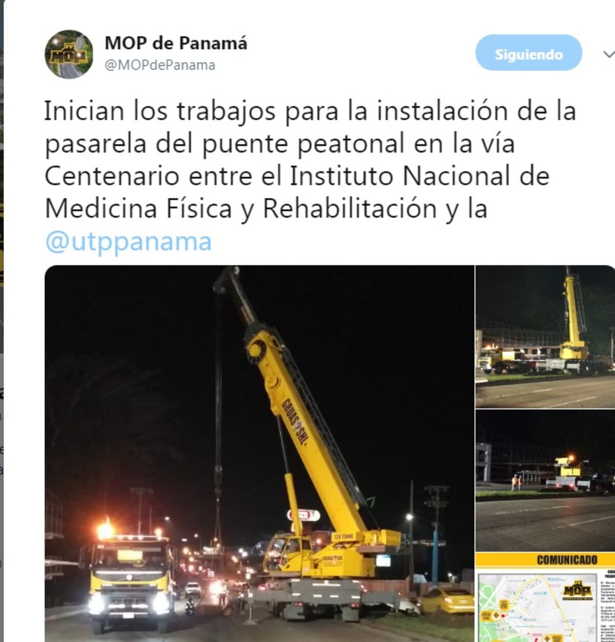Finaliza colocación de la pasarela peatonal del puente en la UTP