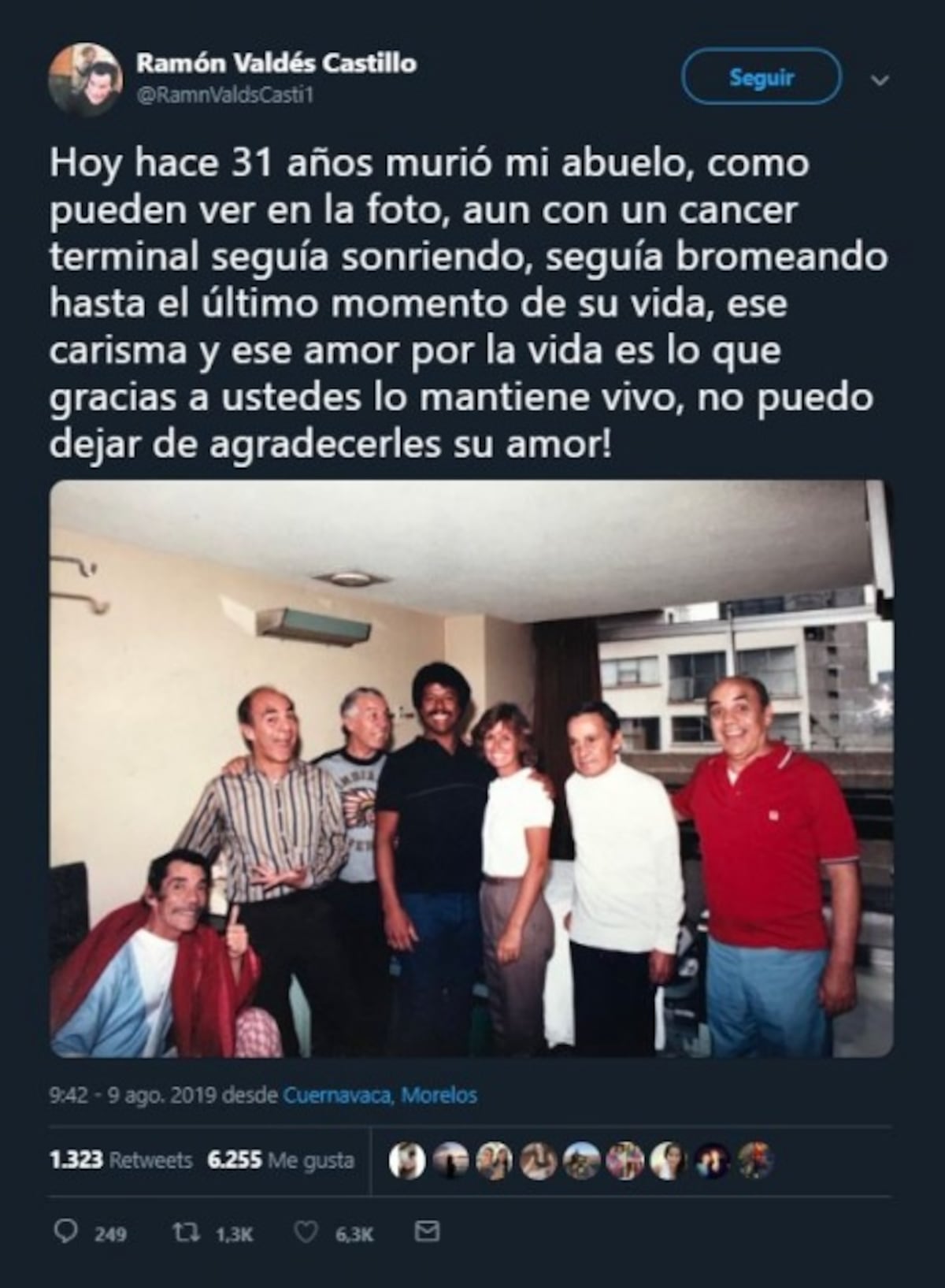 Publican conmovedora foto de ‘Don Ramón’ en el hospital