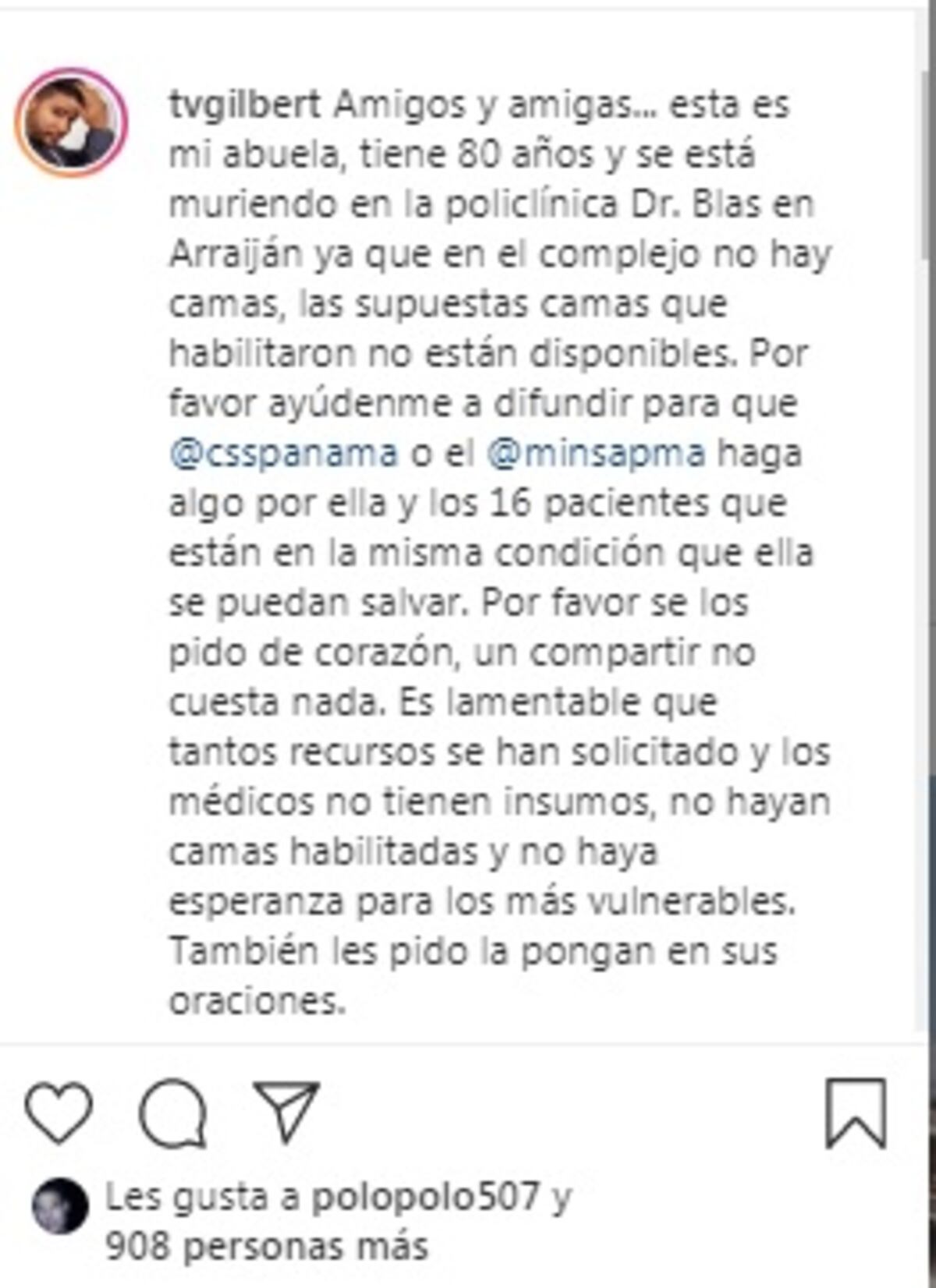 Clamaba por su abuela de 80 años, que moría esperando una cama en el Complejo. Al final consiguió lugar, pero al llegar falleció