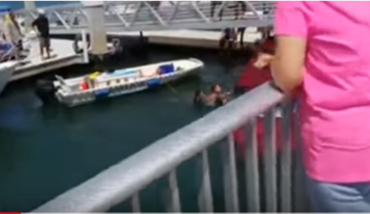 Tres hombres rescatan a madre e hijo y a su perro mientras su carro se hundía