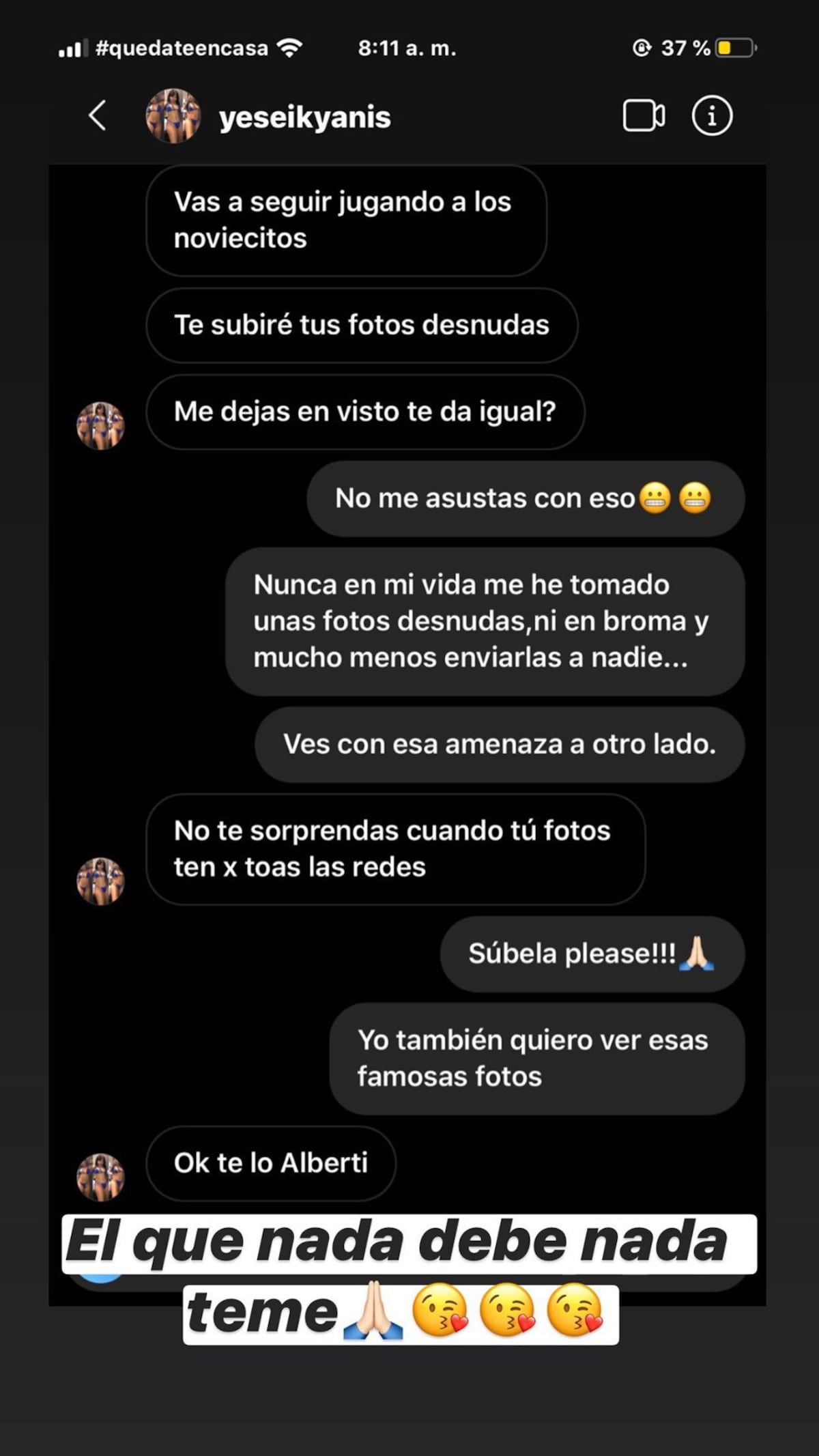 Santísimo. Acusan a exnovia de Yemil de difundirle videos íntimos y con una menor de edad