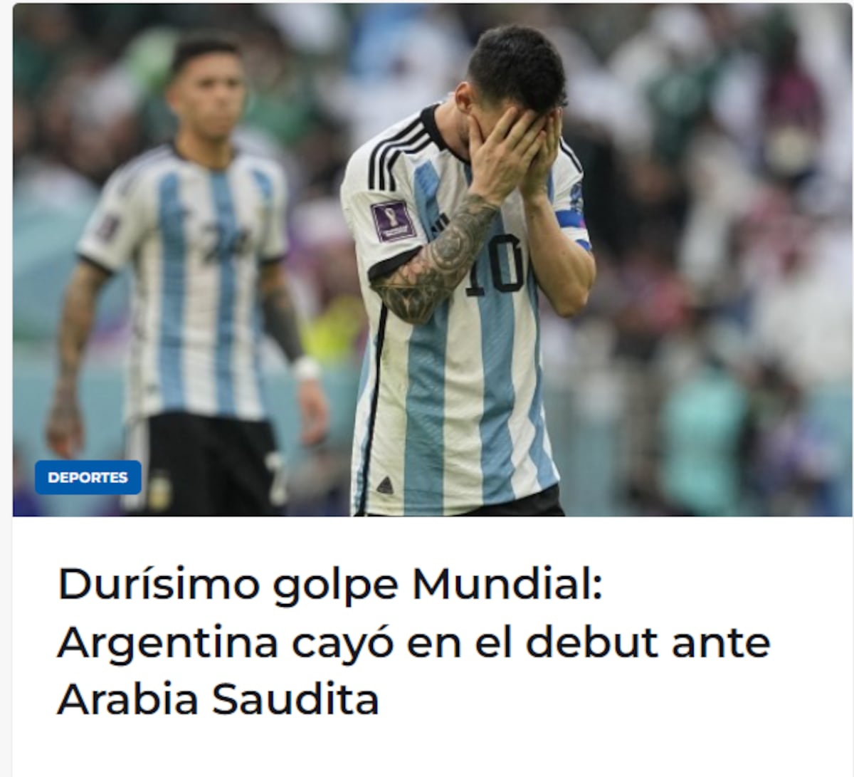 Incredulidad y lamentos. Diarios argentinos lloran la derrota de la albiceleste