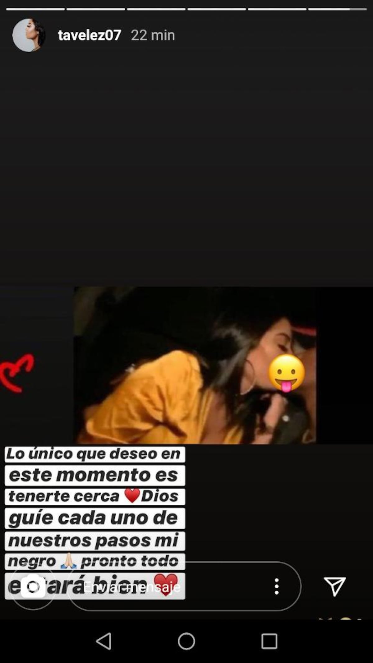 Irracional. El romántico mensaje a su supuesto maltratador: ‘Lo único que deseo en este momento es tenerte cerca’