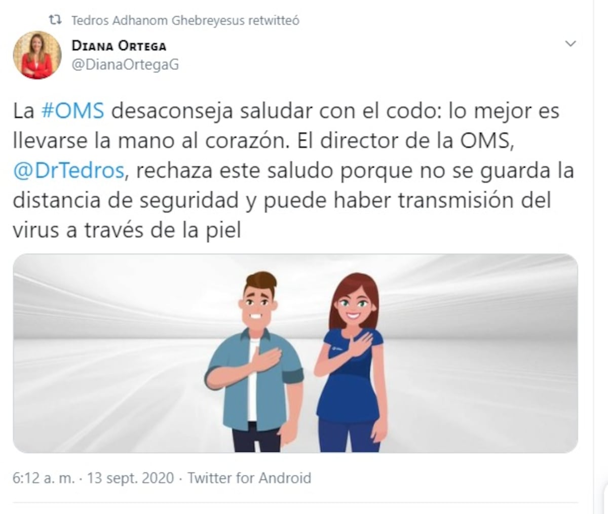 Atención, presidente. Ya basta de saludos de codo. La OMS advierte que no es seguro
