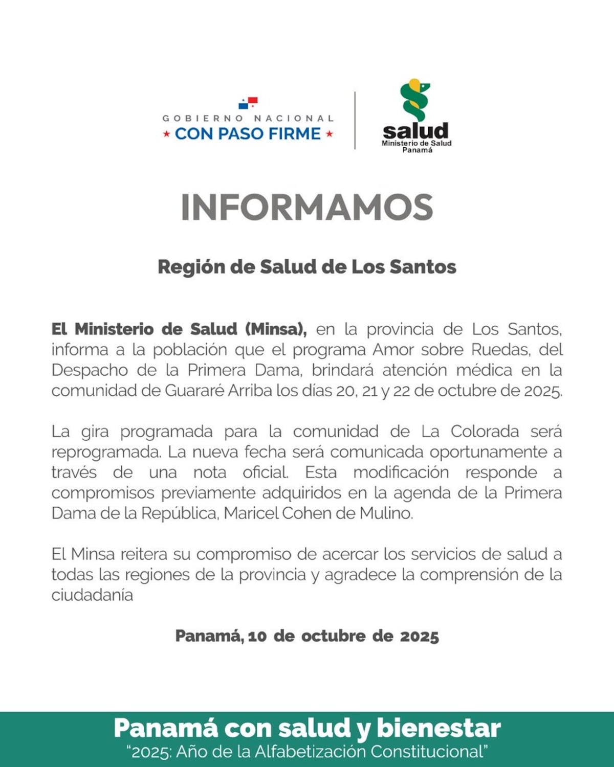 ¡Atención, Guararé! Servicios de salud gratuitos van pa’llá en octubre