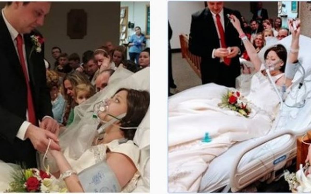 Una novia cumple su sueño de casarse 18 horas antes de morir de cáncer  