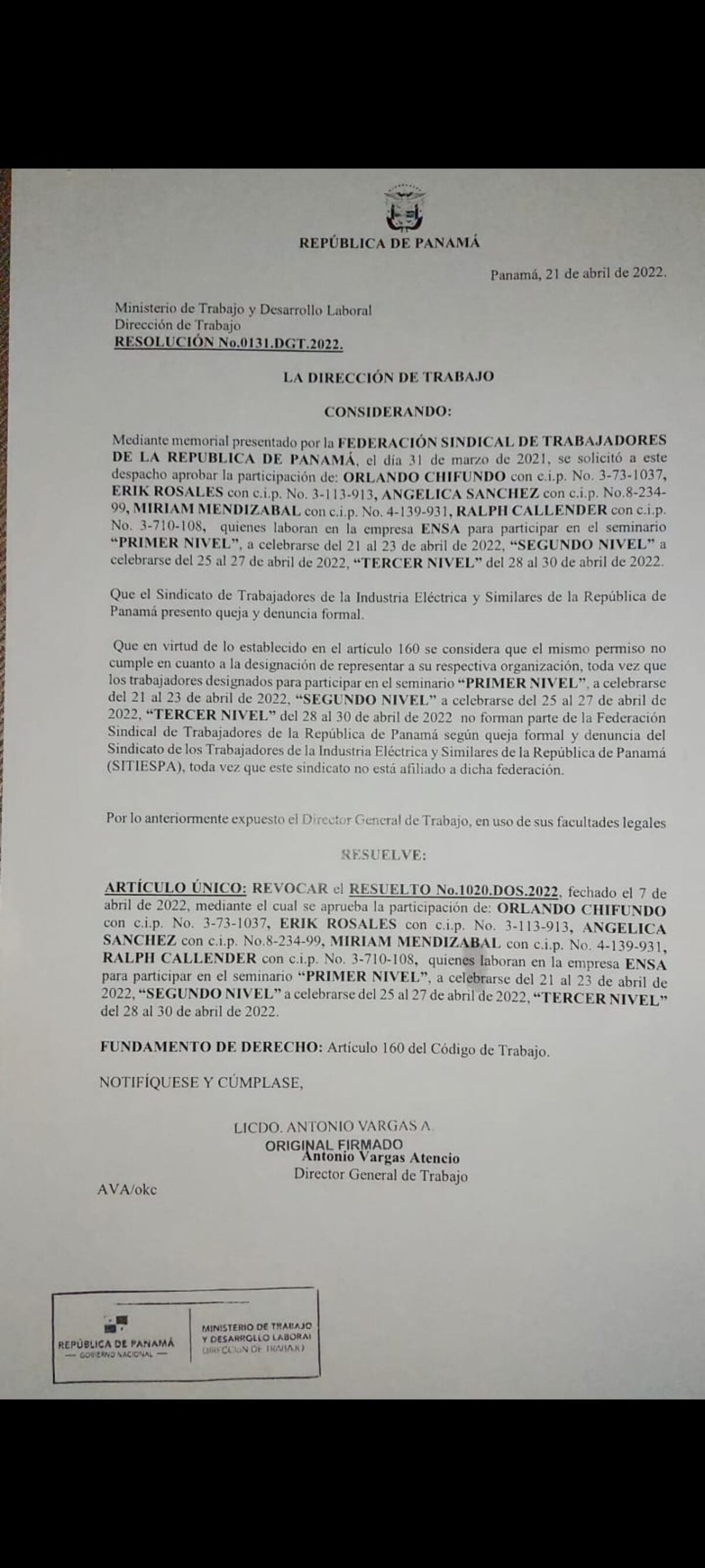 Prohíben a trabajadores de ENSA participar en seminario sindical