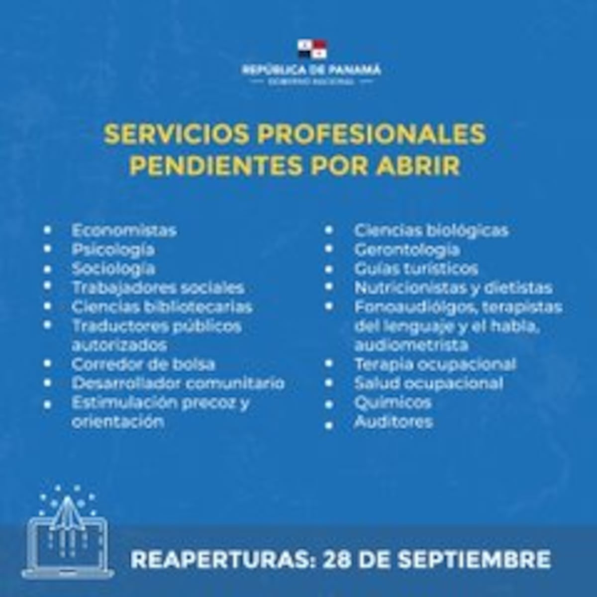 Recuerde que estas son las reaperturas que se darán en el mes de septiembre