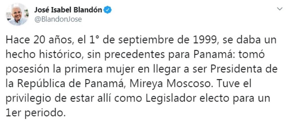 Histórico. Hace 20 años Mireya Moscoso se convirtió en la primera presidenta de Panamá. Hoy pide al Gobierno vuelva la mano dura contra la delincuencia