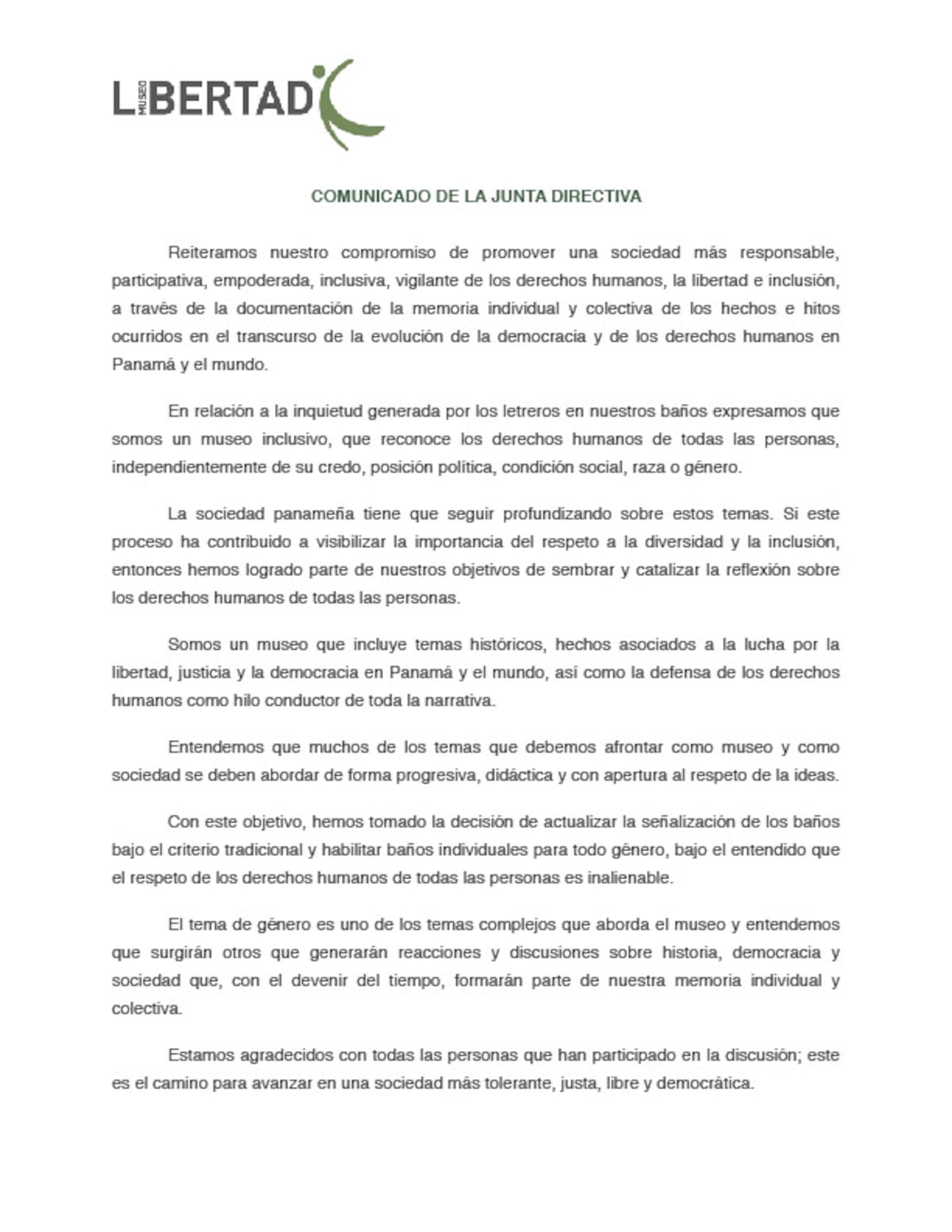 Pica y se extiende polémica por letreros de baños en Museo de la Libertad