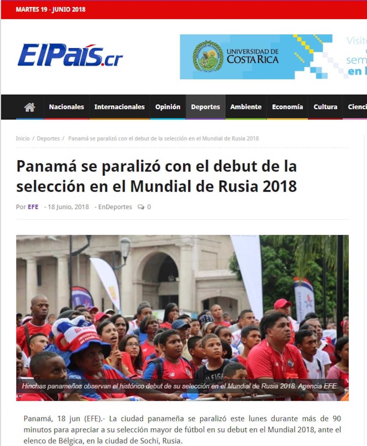 La fanaticada panameña es reconocida como una de las más alegres en el Mundial