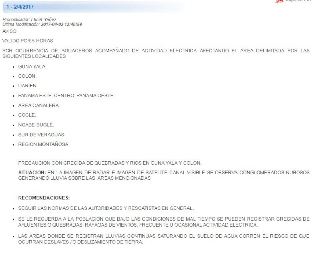 Sinaproc coloca bandera roja en parte del Pacífico panameño