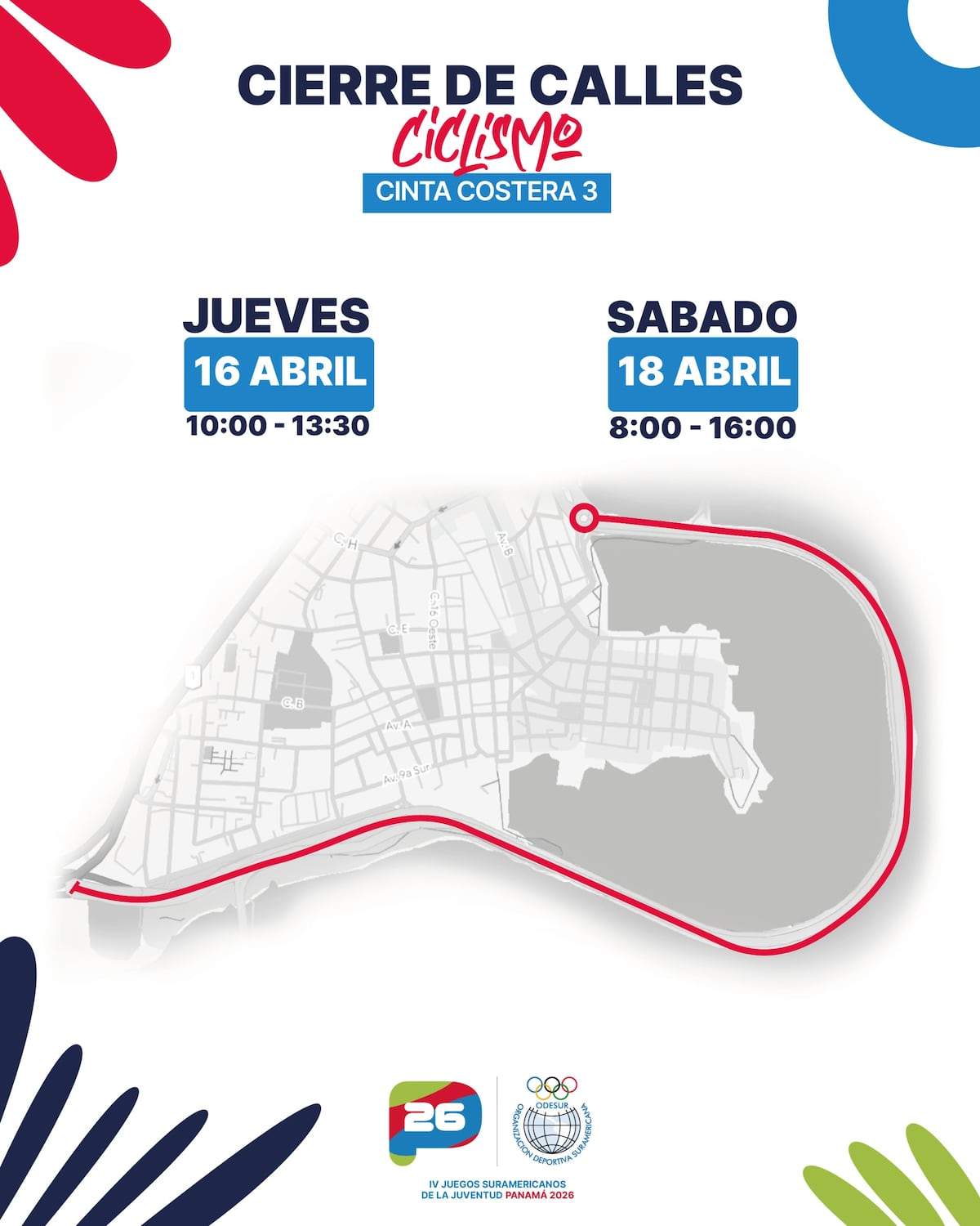 Cierres viales sacuden la ciudad por ciclismo y triatlón