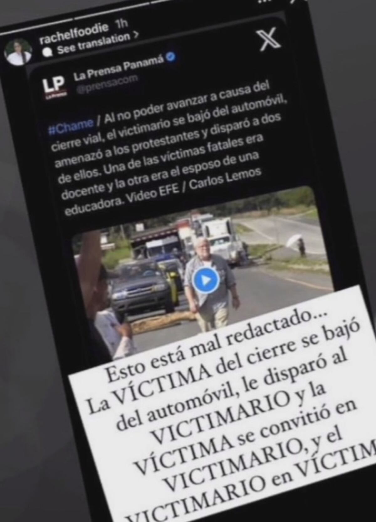 ‘La receta de la empatía no te la sabes’. Le llueve palo a la chef Rachel Foodie por decir que la víctima era Kenneth Darlington