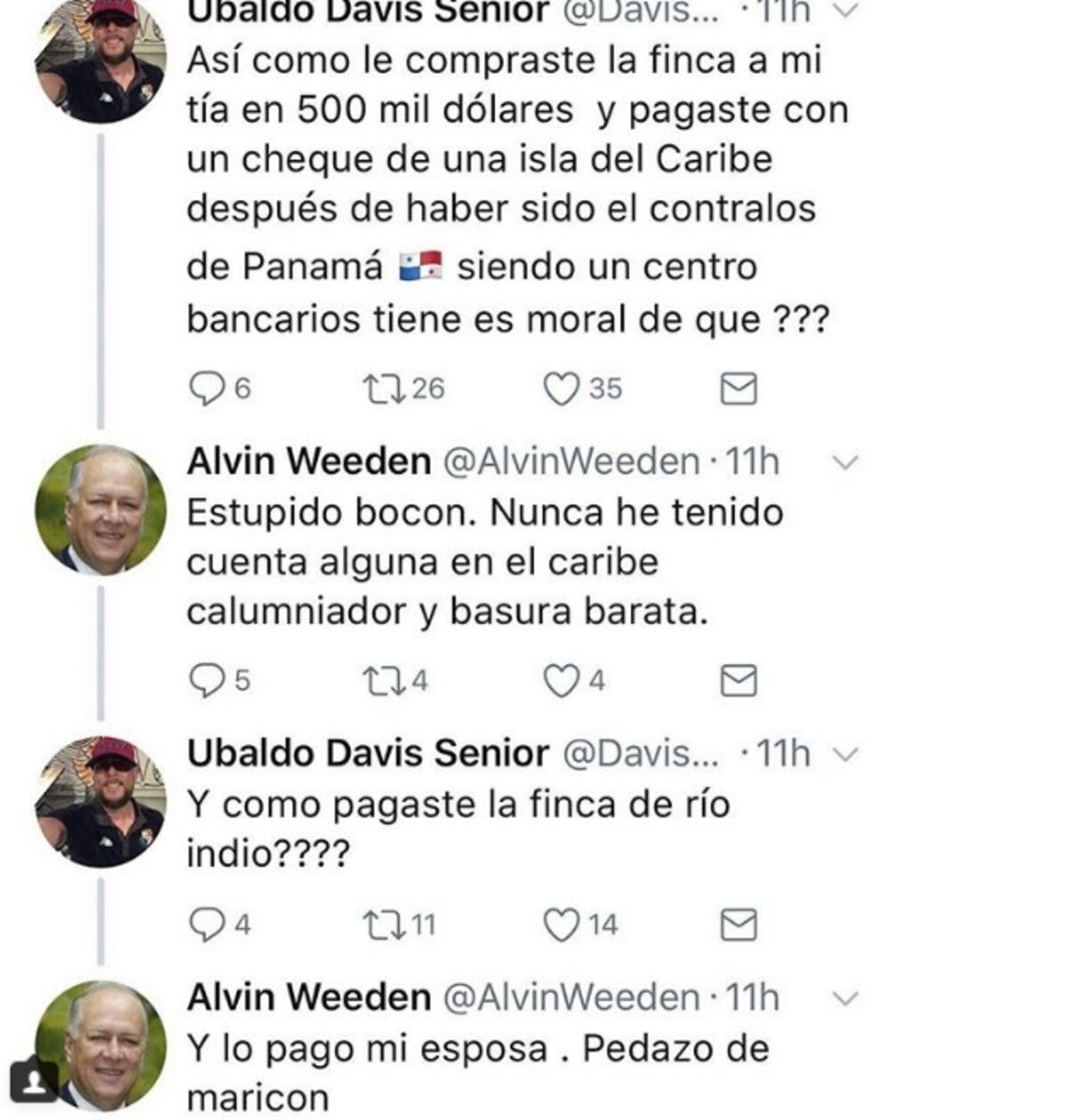 Ubaldo Davis reveló que viene bajando la demanda contra Alvin Weeden 