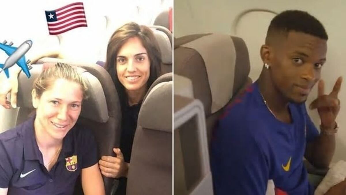 Hombres en primera clase, mujeres en turista: Polémica en la gira del Barcelona