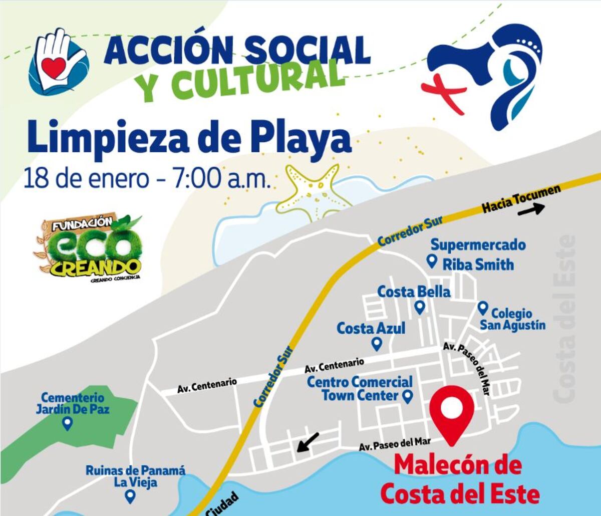 Voluntarios de la JMJ limpiarán playa en el Malecón de Costa del Este