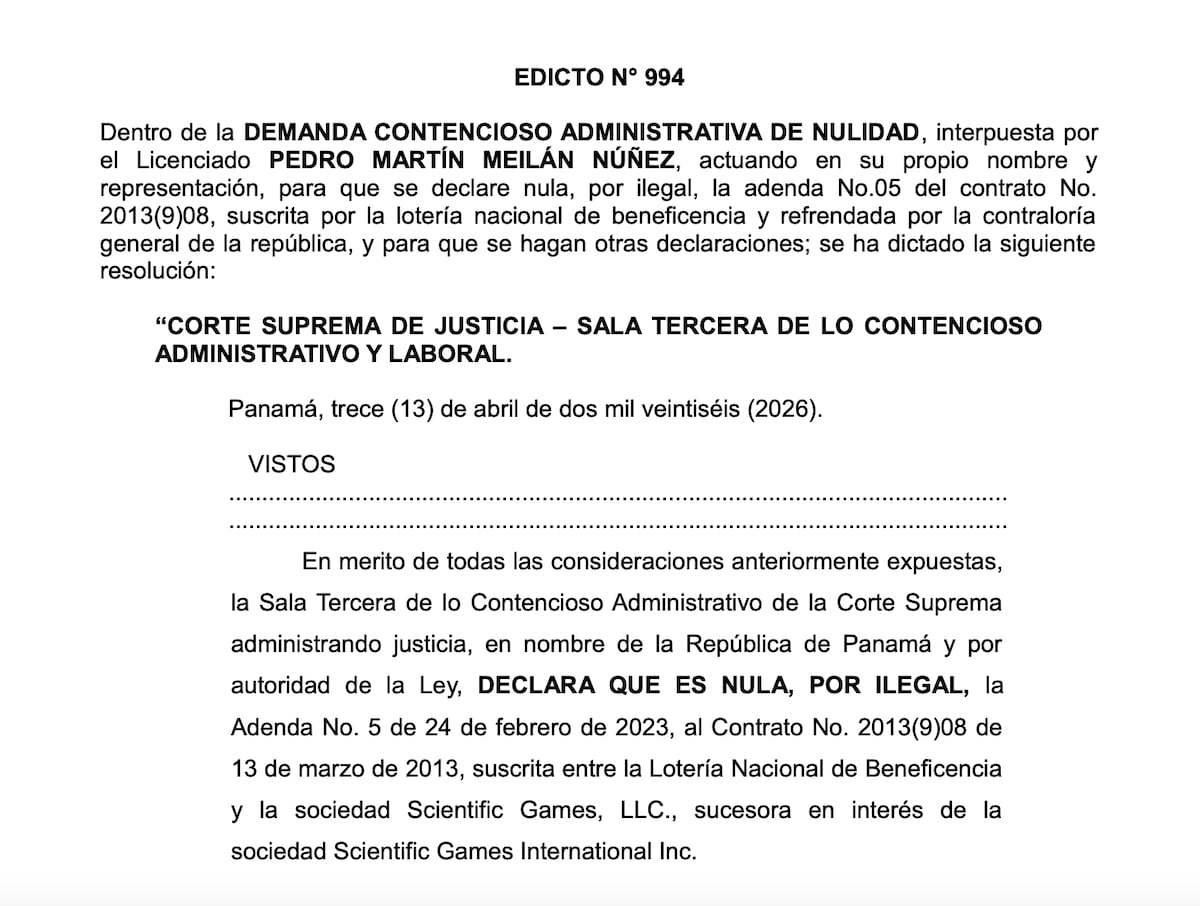 ¡Golpe a la chinguia! CSJ tumba contrato de Lotto y Pega 3
