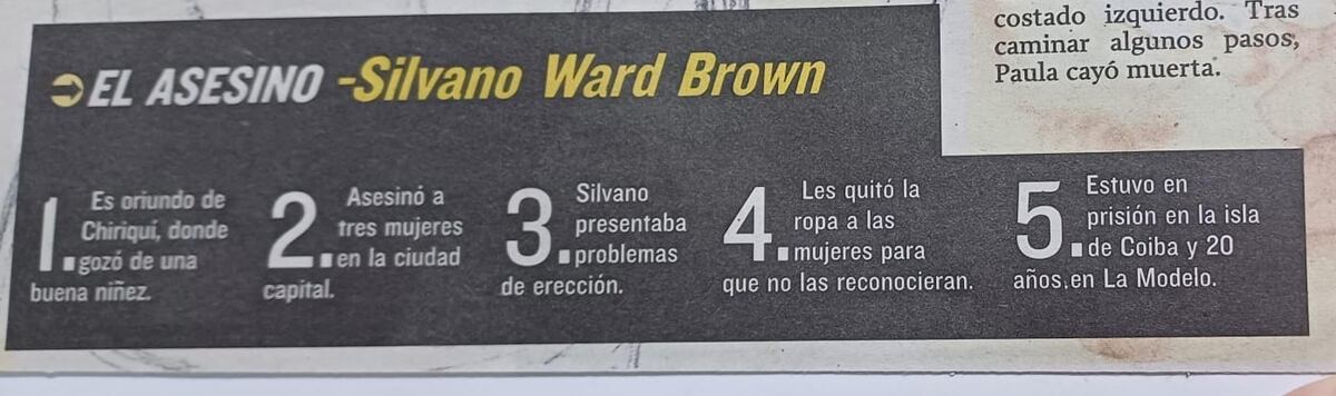 Mataba a las mujeres porque era impotente en la cama: Silvano Ward Brown, el primer asesino en serie de Panamá