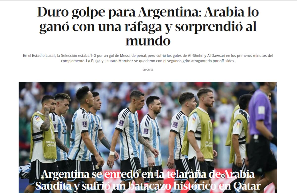 Incredulidad y lamentos. Diarios argentinos lloran la derrota de la albiceleste