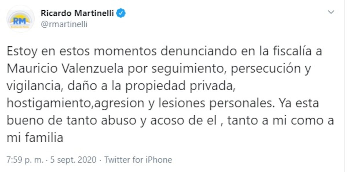 Valenzuela dice que ‘Martinelli miente, no fue por ningún delivery’ y muestra fotos. El expresidente lo denuncia en Fiscalía