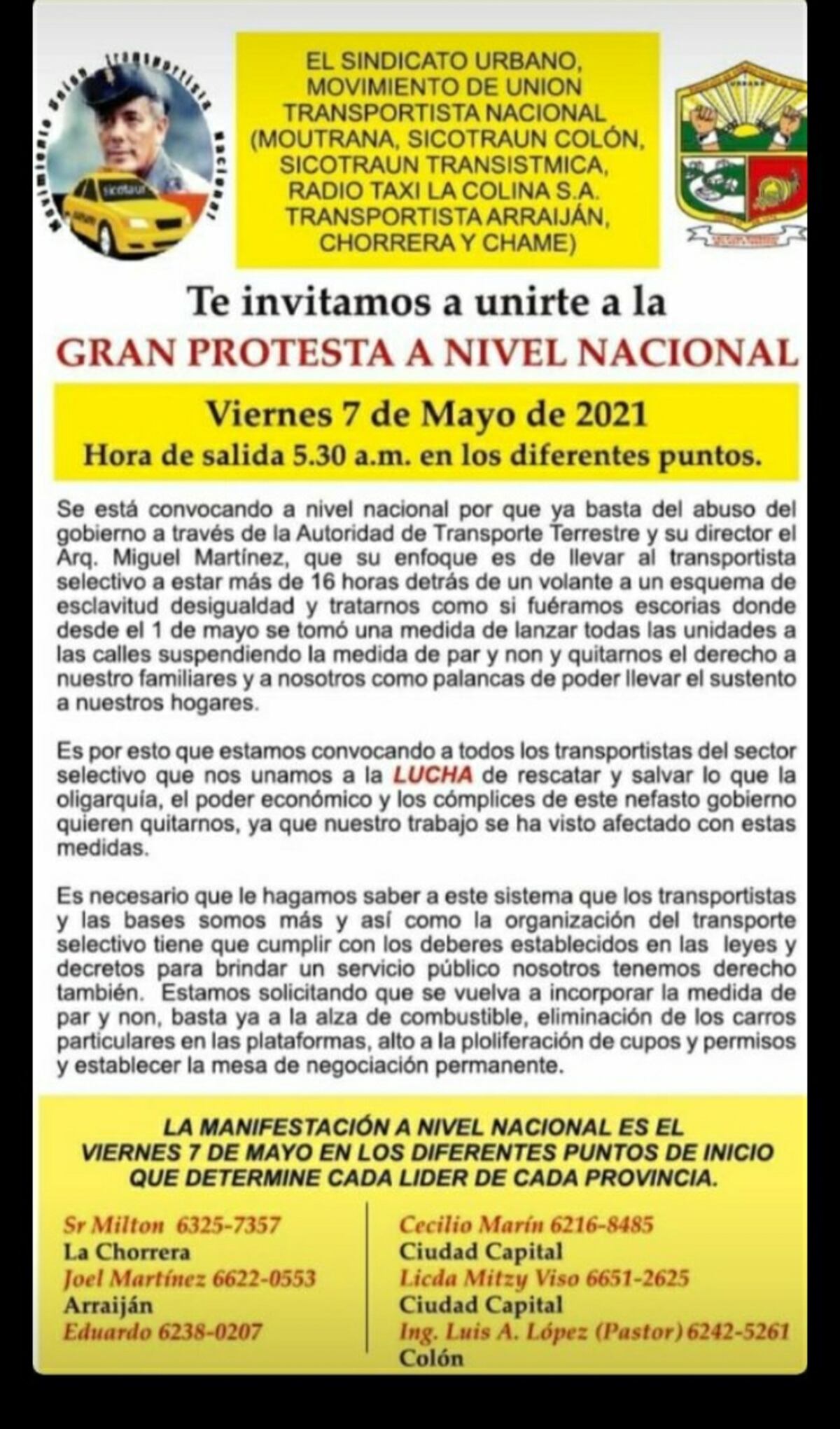 Precaución. Movilizaciones y cierres de calles de los taxistas es a nivel nacional. Video
