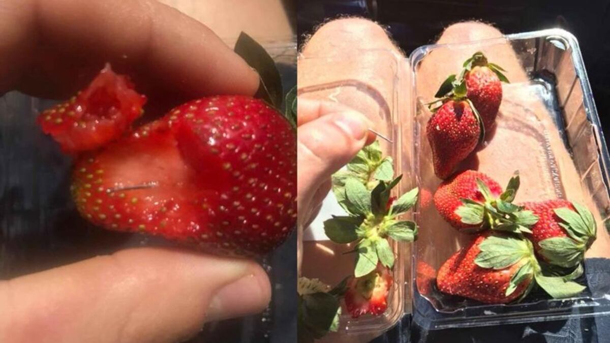 Hallan más fresas con agujas. Los casos van de Australia hasta Nueva Zelanda
