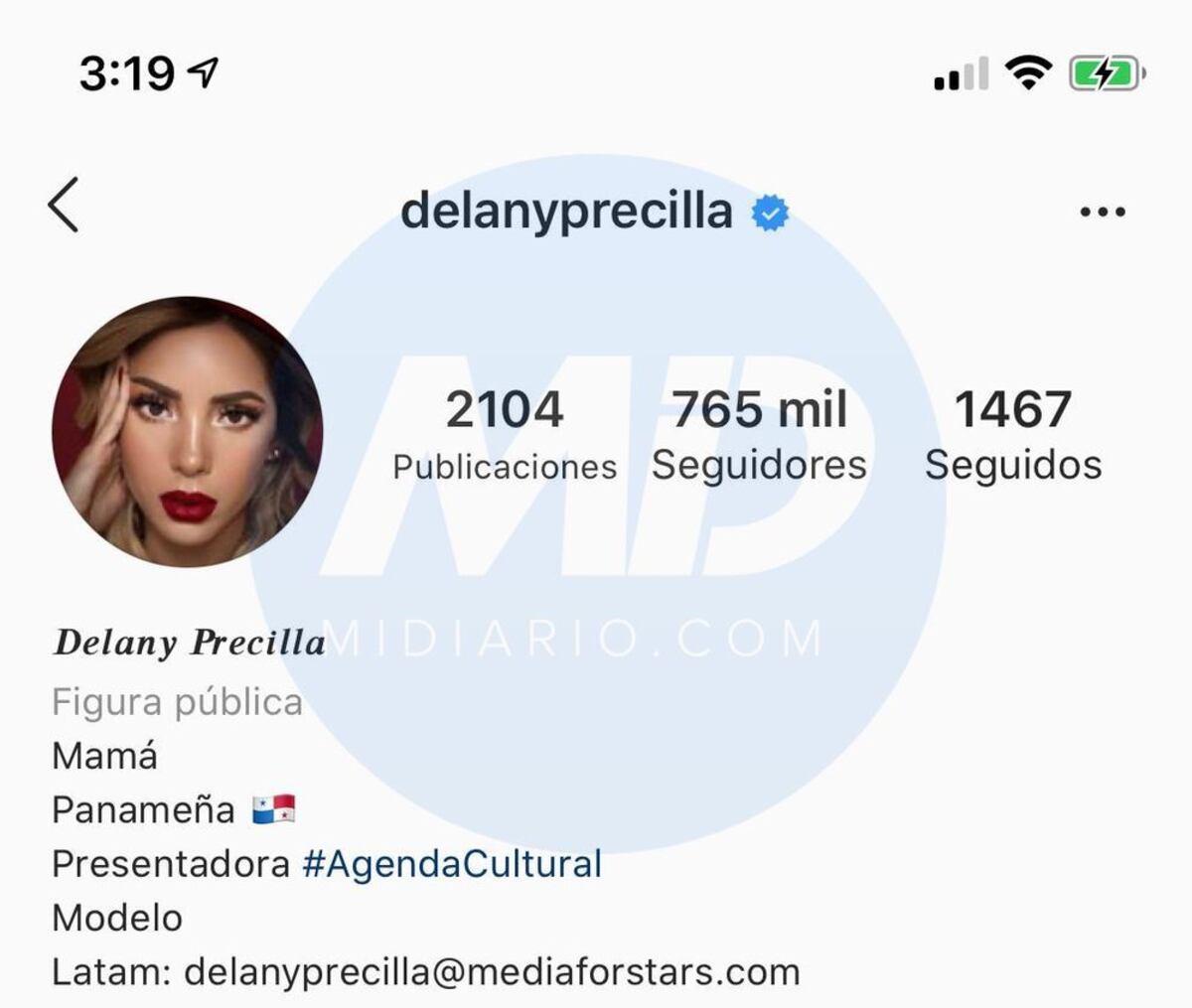Muchos likes pero comentarios limitados. Delany y su política en su cuenta de Instagram