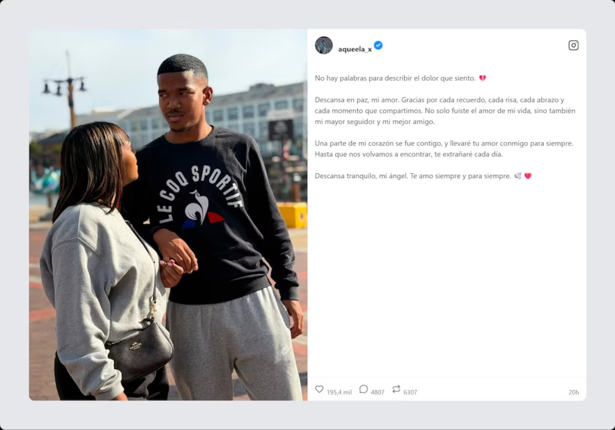 Conmoción en Sudáfrica por la pérdida de Jayden Adams: la emotiva carta de su pareja refleja el dolor de la familia