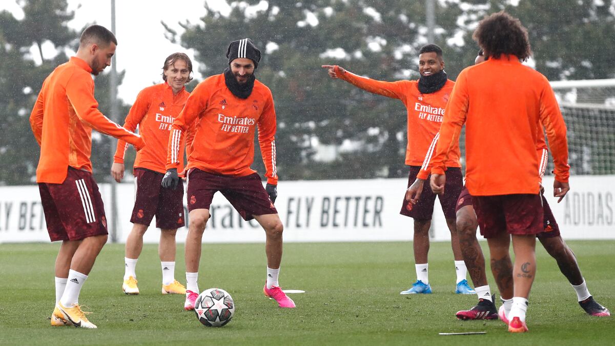 El Real Madrid entrenó sin Ferland Mendy, que se pierde la semifinal de ida ante el Chalsea
