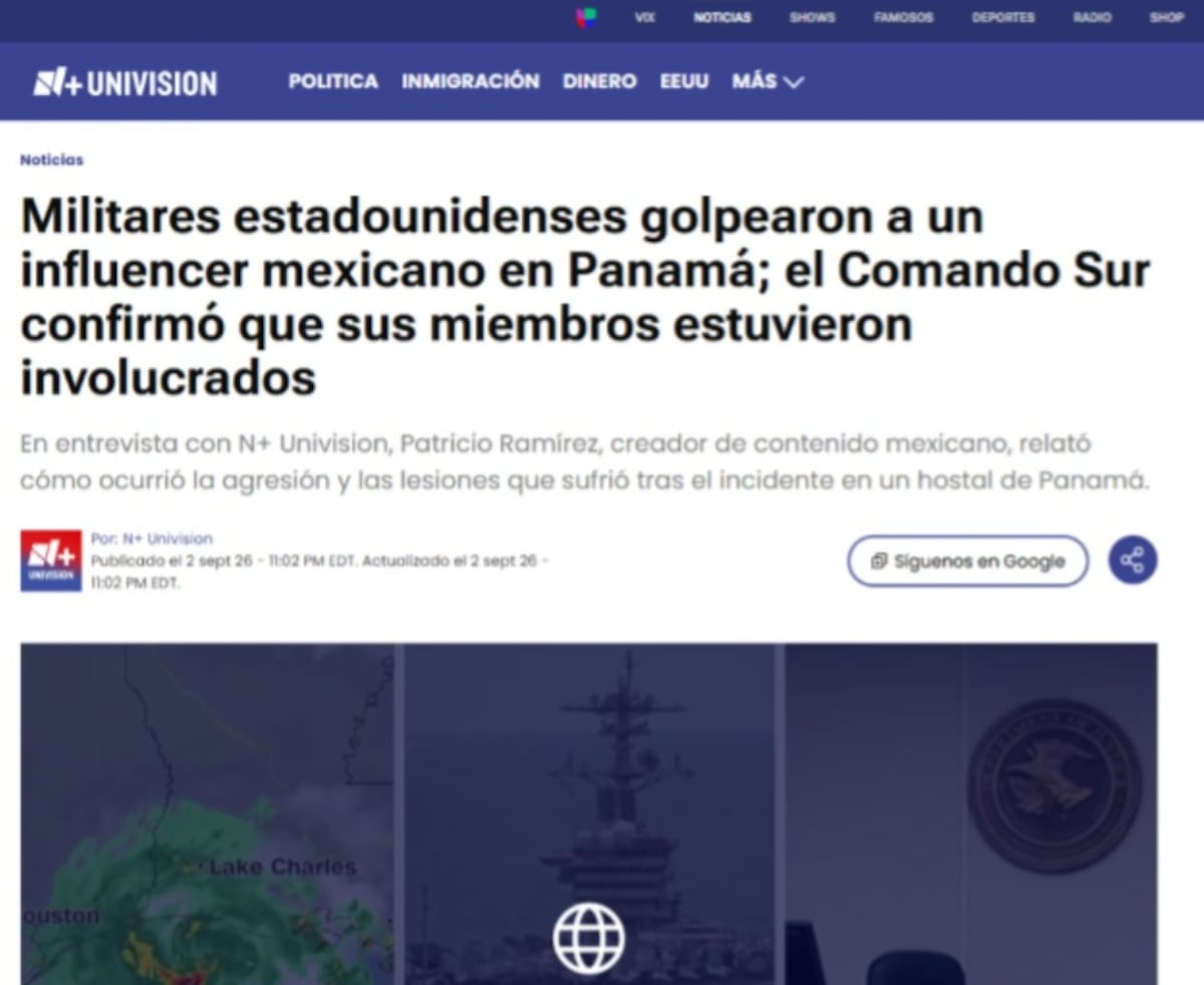 Golpiza a influencer mexicano en Panamá no se apaga: medios internacionales retoman el caso y Comando Sur investiga