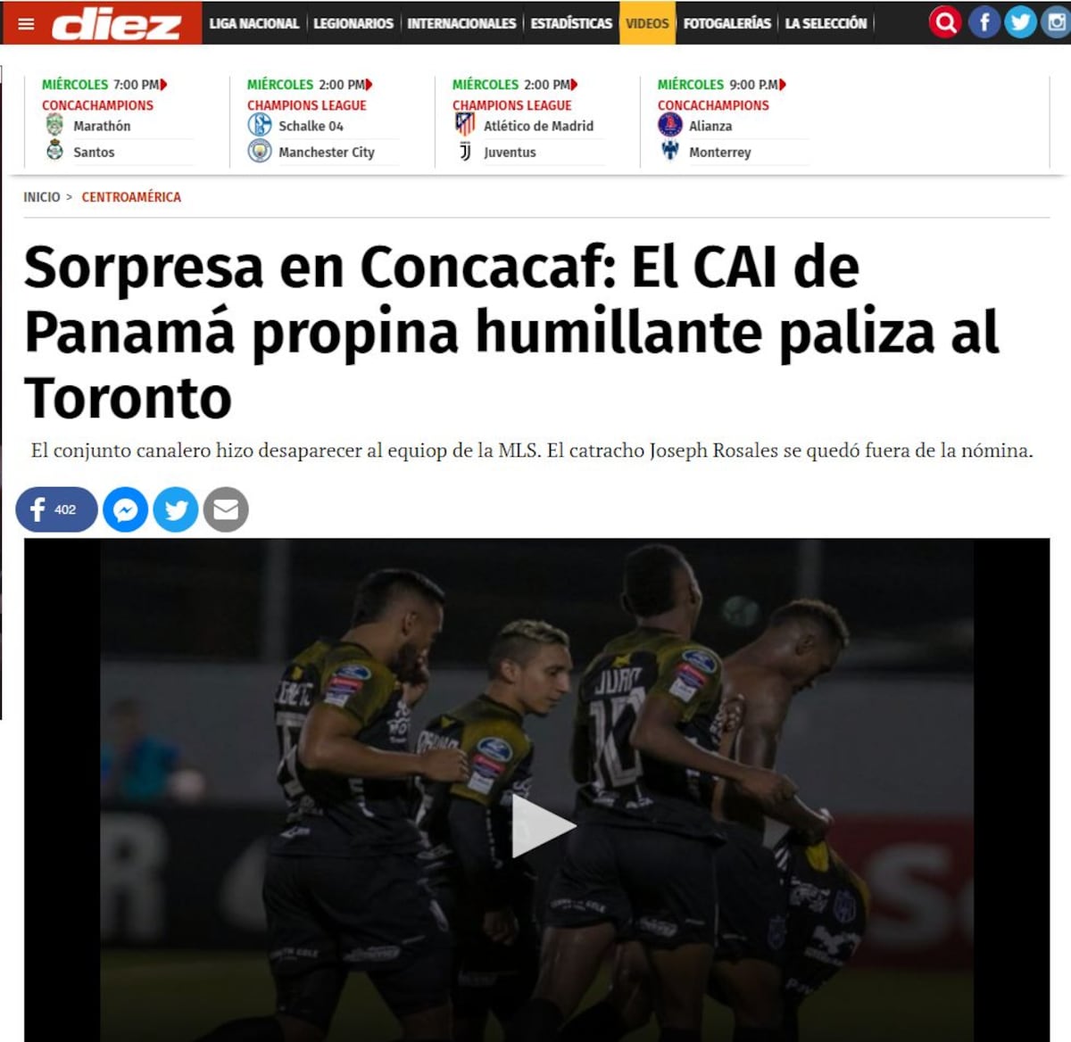 Prensa internacional reacciona a histórica goleada del CAI La Chorrera