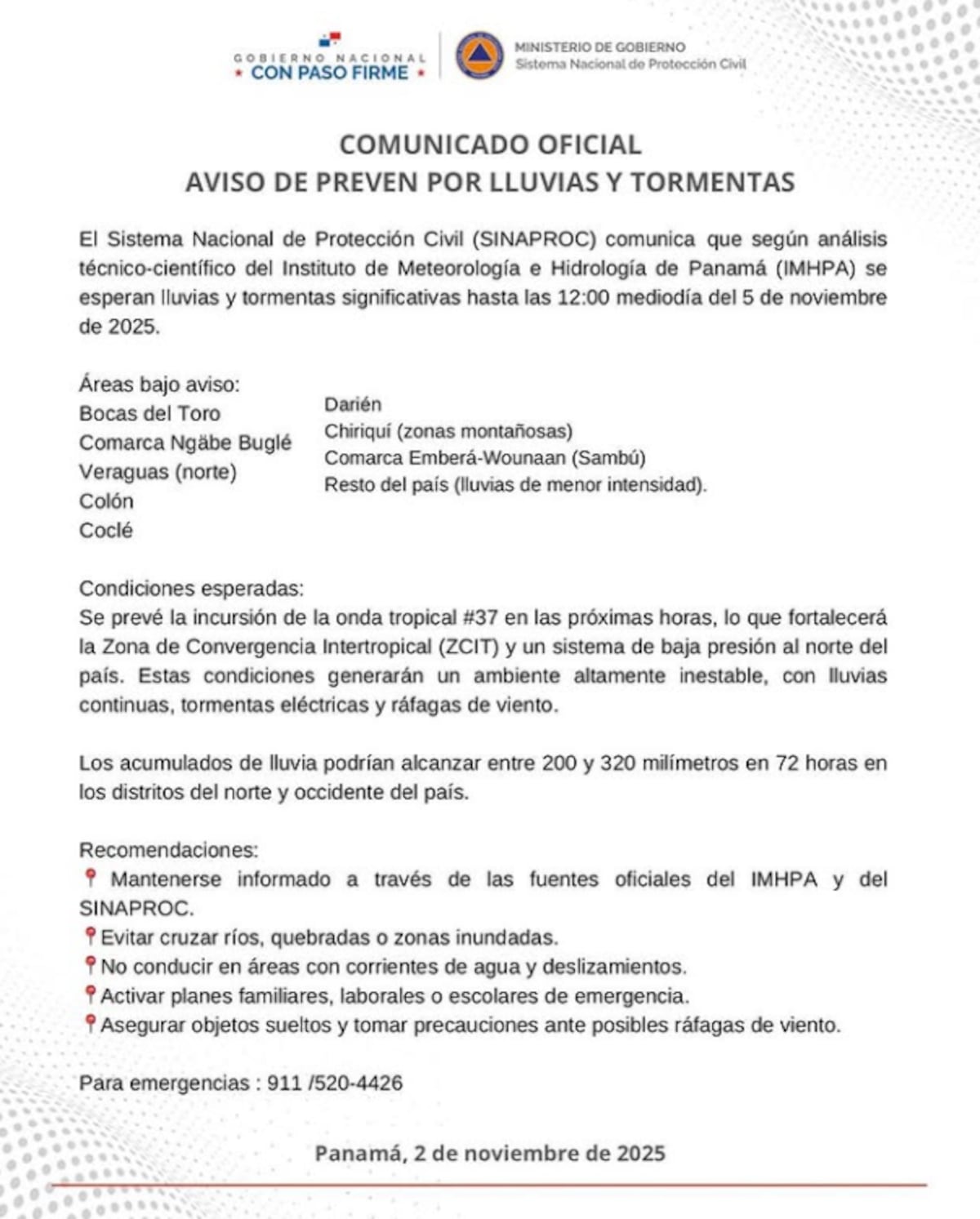 ¡Viene más lluvia! pronostican tormentas hasta el 5 de noviembre