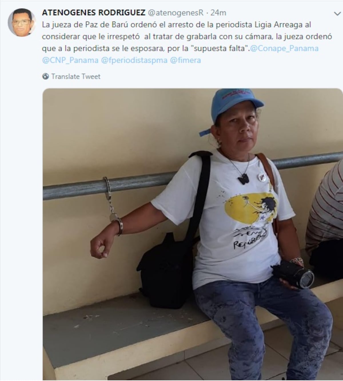 Jueza de paz de Barú detiene a periodista que cubría incidente 