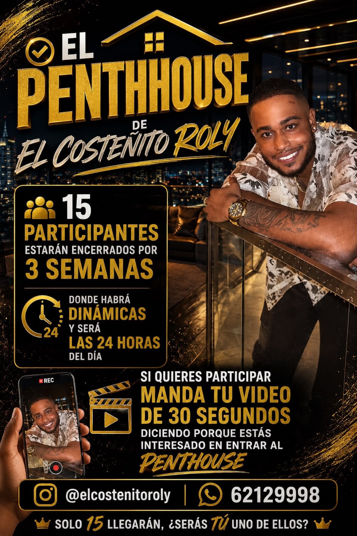 ¡Se abrió la puerta del penthouse! El Costeñito Roly presenta nuevo reality