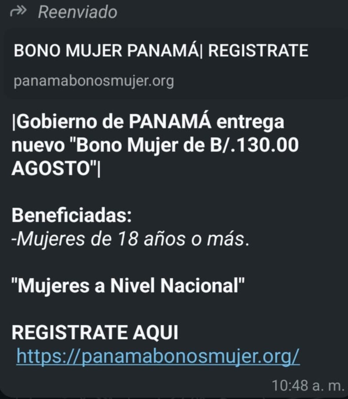 ¡Alerta! Ministerio de la Mujer desmiente supuesto ‘Bono Mujer’ de $130 que circula en WhatsApp