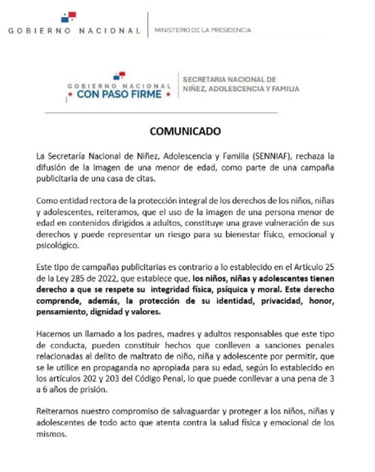 Revulú por video de ‘push’: SENNIAF arremete tras aparición de niña en publicidad