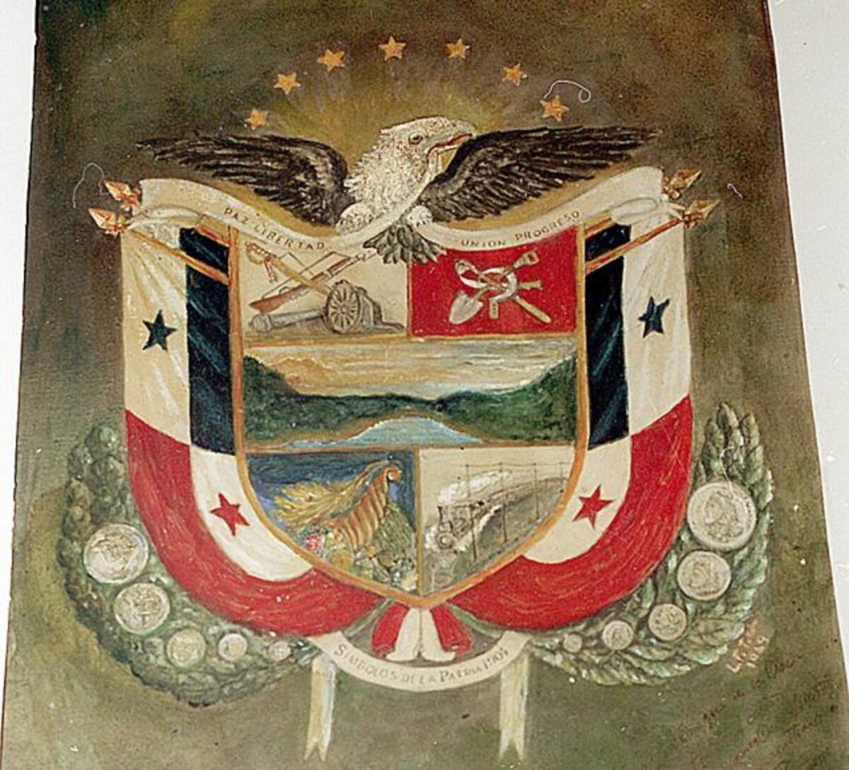 Lámina #8. Tu Patria, tu Historia: El Escudo de todos: Trabajo, paz y soberanía expresados en un símbolo 