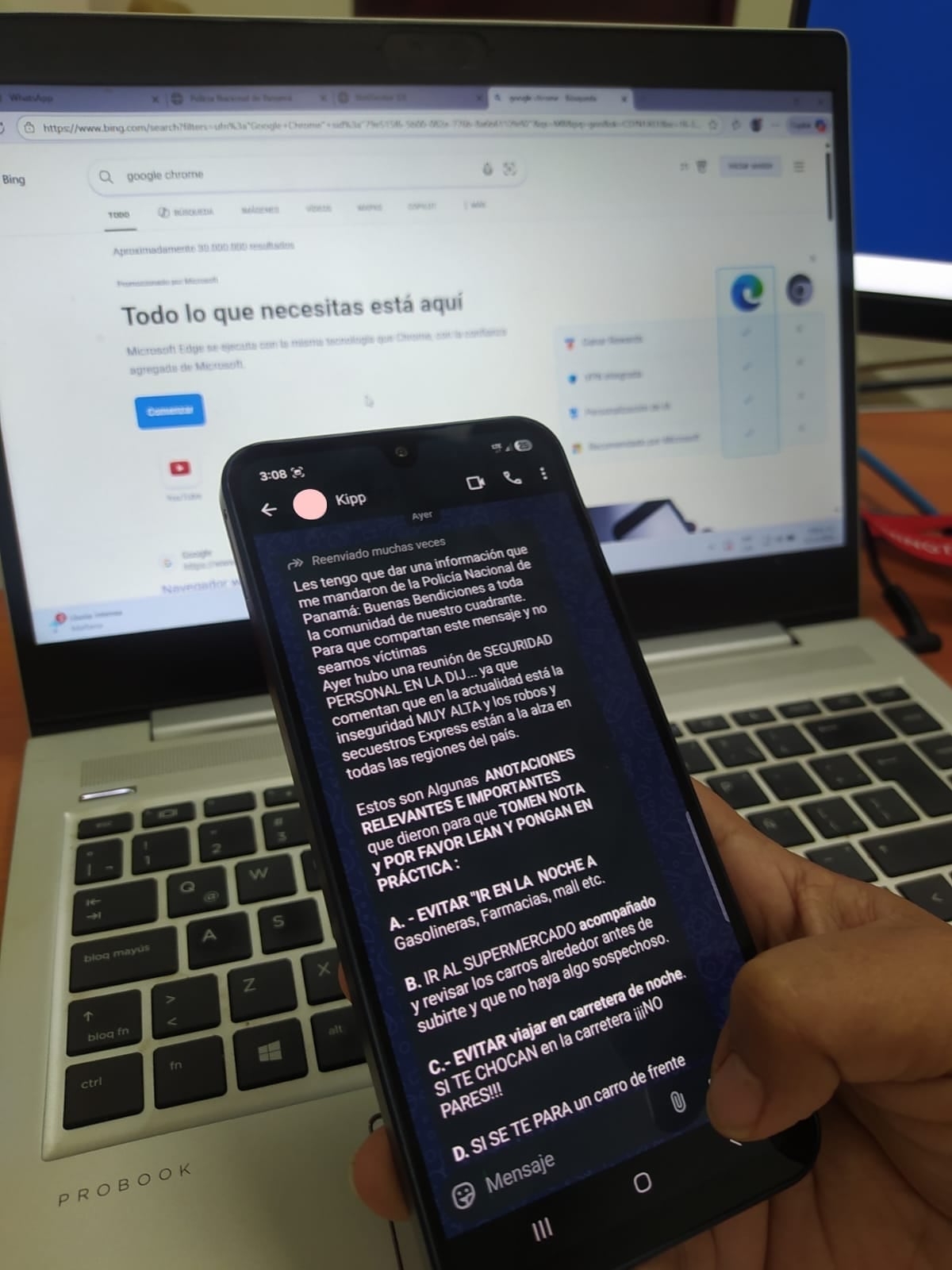 Polícia Nacional desmiente cadena viral de WhatsApp