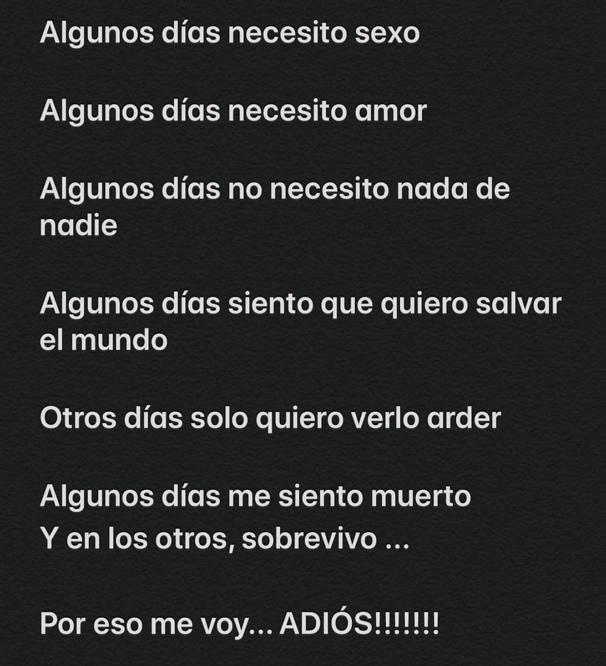 Ups, Anuel AA se despide. Dice que hay días en los que necesita amor y otros en los que se siente muerto