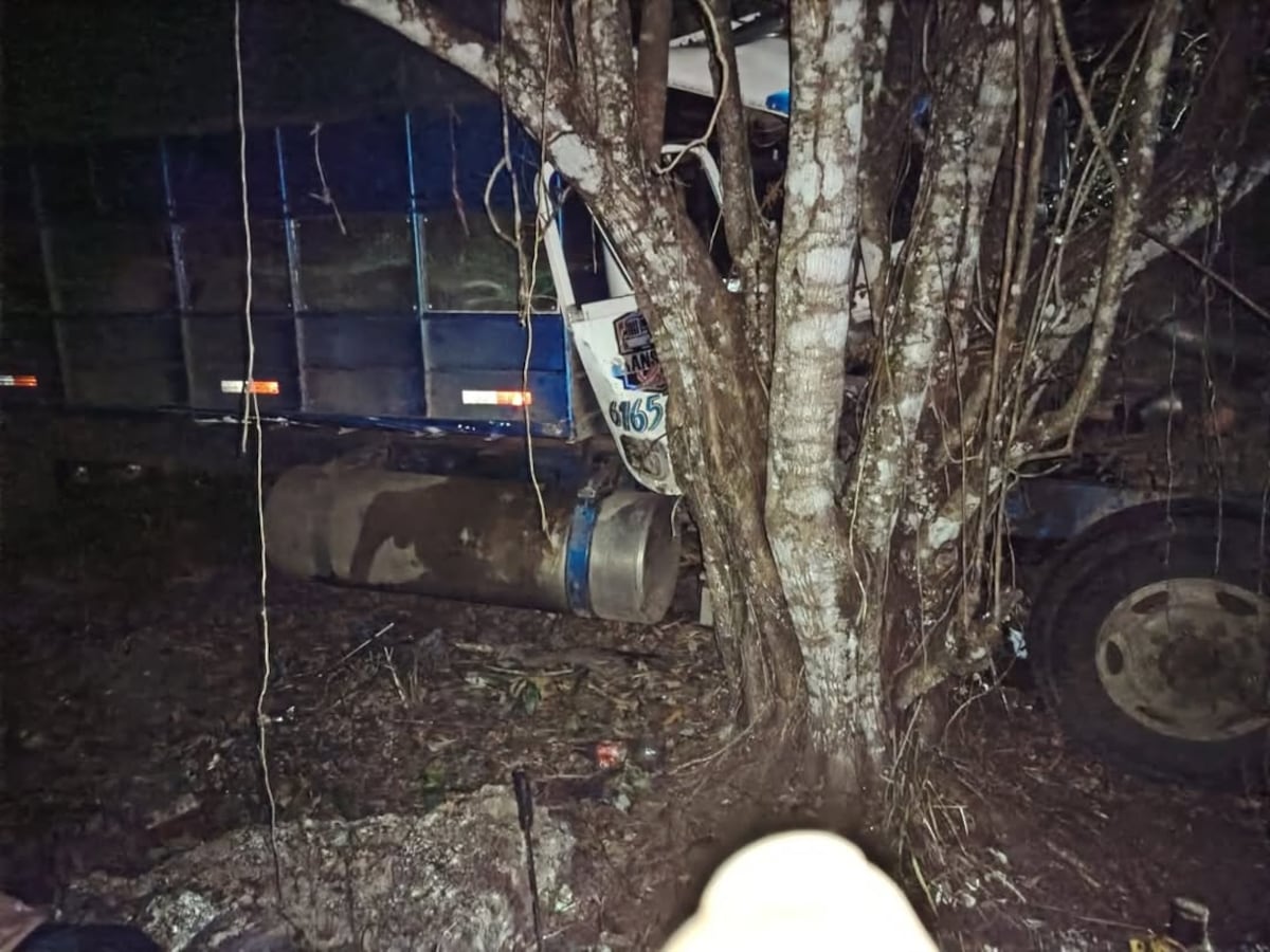 Camión choca contra poste y árbol en Chepo y deja a niño de 8 años atrapado; salió ileso