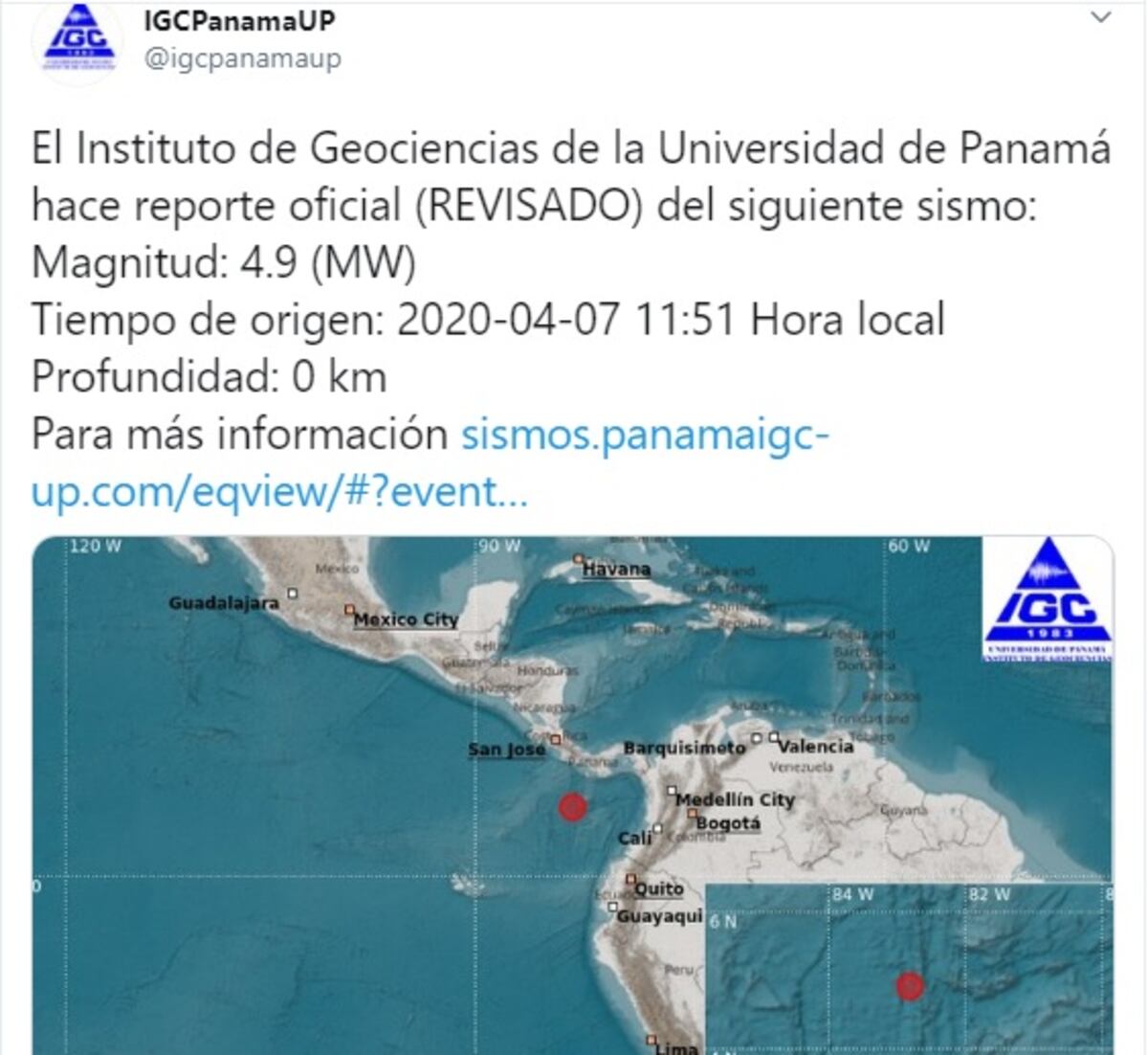 Se estremece Panamá. Se registra sismo