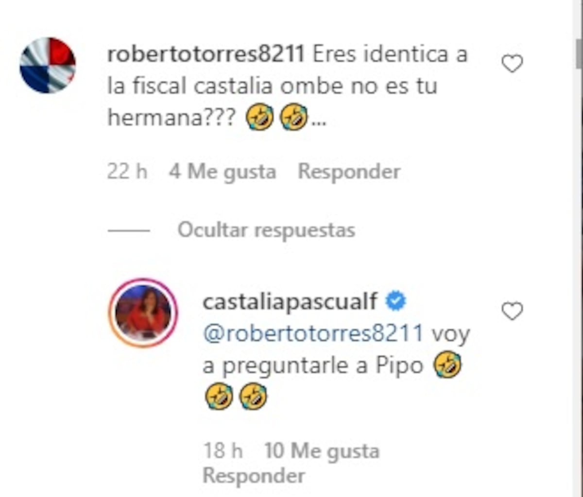 Tras revuelo en redes Castalia Pascual reacciona. Reconoce su parecido con fiscal. No se confundan